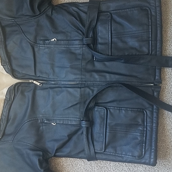 The Connection New York Genuine Leather Jacket, Faux Fur Lined, Size Small - Picture 4 of 10